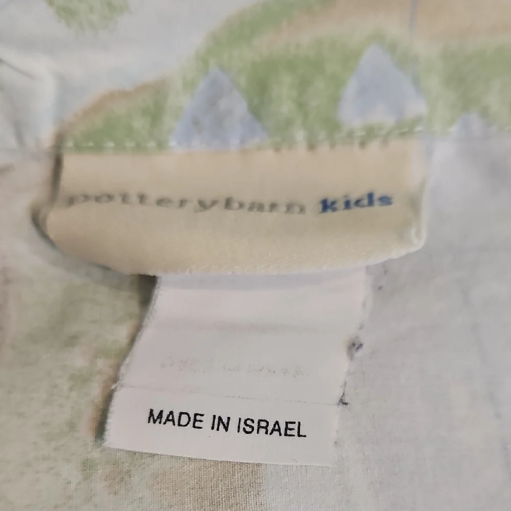 Pottery Barn Kids Vintage Explorer Island Animals & Sailboat Twin Flat Duvet